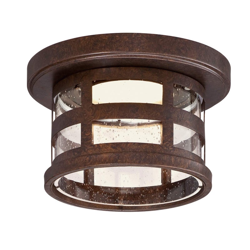 Design House Washburn LED Outdoor/Indoor Ceiling Light with Clear Seedy Glass, 20W Integrated LED, 3000K Warm Light â€“ Design House, 587212 - Image 1